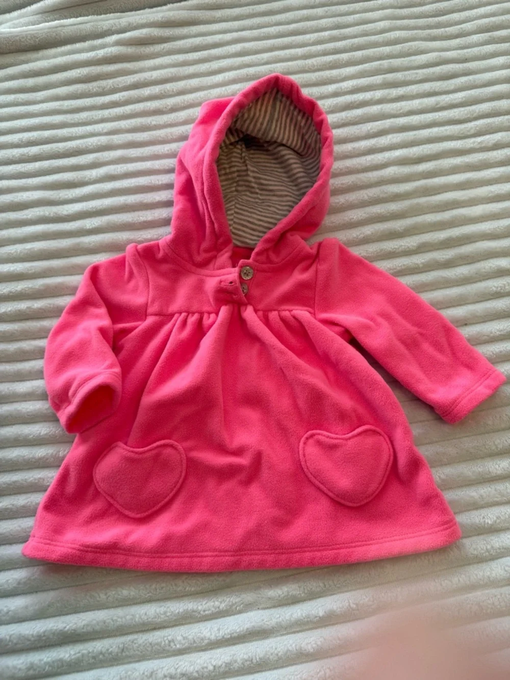 Carter's Bundle - Hot Pink Onesie With Fox & Two Piece Hot Pink/Grey Fleece Set